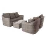 Фабриция лаунж-зона из искусственного ротанга, цвет серый FS3C2T-4-SET gray