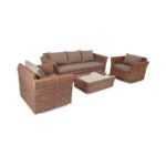 Капучино лаунж-зона из искусственного ротанга, цвет коричневый KS3С2T-4-SET brown