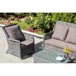 Гляссе кресло плетеное из искусственного ротанга, цвет графит YH-C1579W-2 graphite