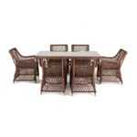 Латте обеденная группа плетеная, цвет коричневый LC6T-7-SET brown