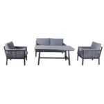 Сан Ремо комплект садовый для лаунж-зоны серый SRS2C2T-4-SET grey