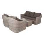 Фабриция лаунж-зона из искусственного ротанга, цвет серый FS3C2T-4-SET gray