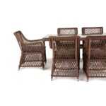 Латте обеденная группа плетеная, цвет коричневый LC6T-7-SET brown