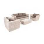 Капучино лаунж-зона из искусственного ротанга, цвет бежевый KS3C2T-4-SET beige