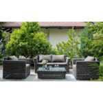 Капучино кресло из искусственного ротанга, цвет графит YH-C1130W-3 graphite