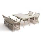 Катания обеденная группа плетеная на 4 персоны, цвет бежевый KATS2C2T-4-SET beige