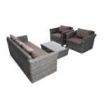 Капучино лаунж-зона из искусственного ротанга, цвет графит KS3C2T-4-SET graphite