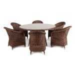 Эспрессо–150 R обеденная группа плетеная, цвет коричневый ECR6T-7-SET brown