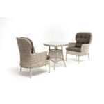 Алиса кофейный комплект из искусственного ротанга, цвет бежевый ALC2T1-3-SET beige