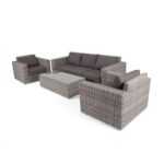 Боно лаунж-зона из искусственного ротанга, цвет серый BS3C2T-4-SET gray