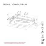 Встраиваемый светильник IZAR DUO FLAT SN008