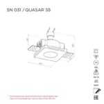 Встраиваемый светильник QUASAR 55 SN031