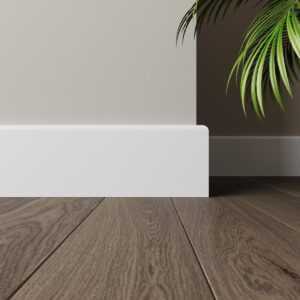 Плинтус белый Ultrawood арт. Base 8012 p (2000 x 80 x 12 мм.)