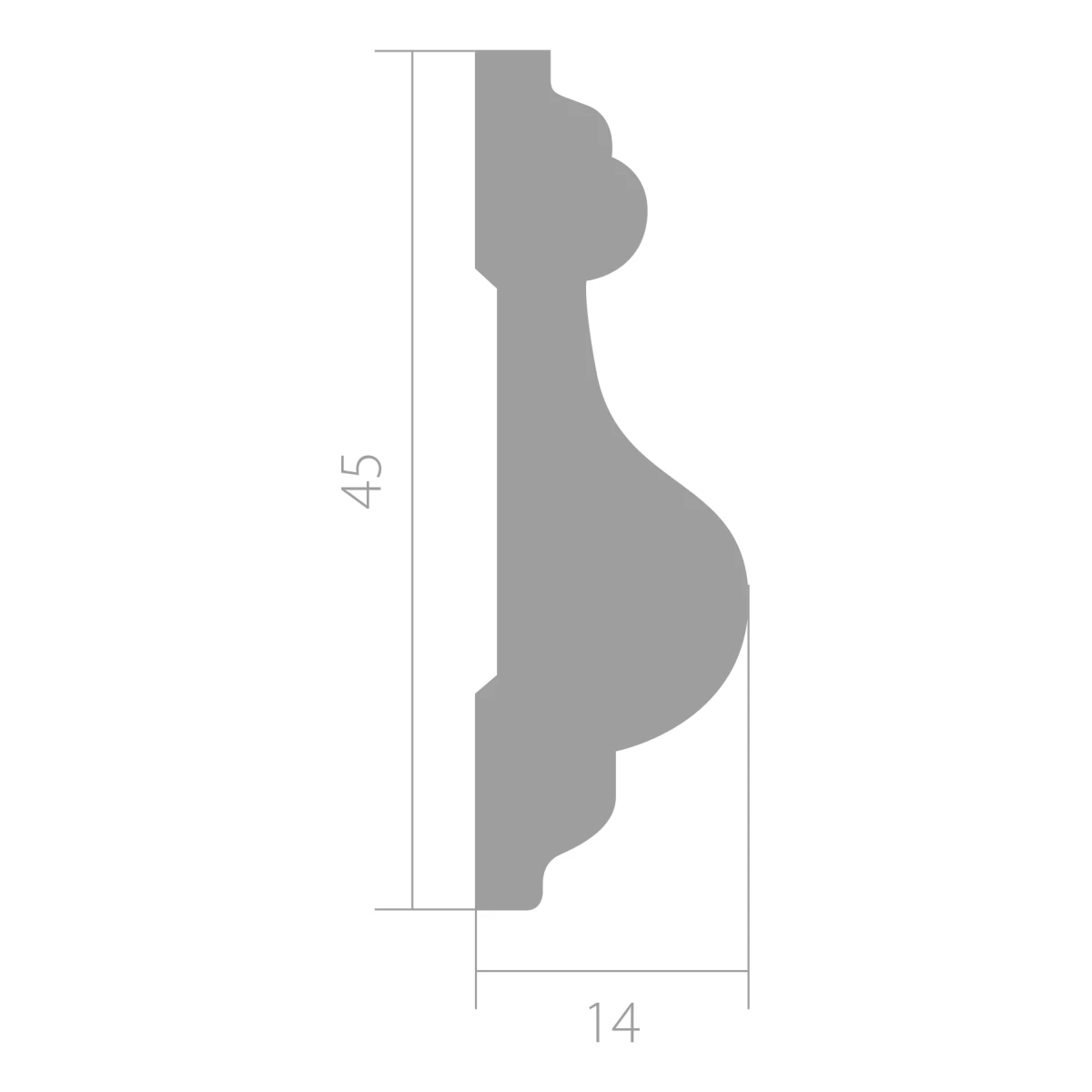 Молдинг Ultrawood арт. U 0002 i (2000 х 45 х 14 мм)