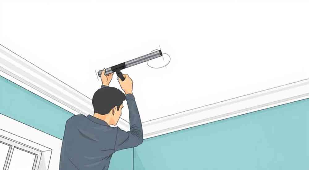 Как закрепить потолочный плинтус