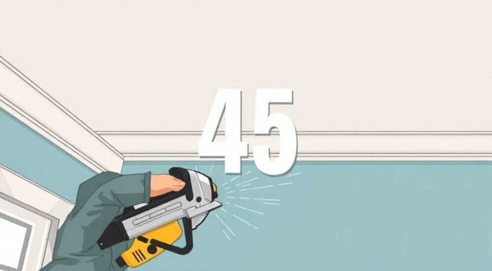 Как запилить потолочный плинтус под 45