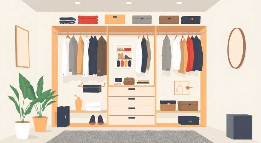 Как организовать шкаф для одежды внутри