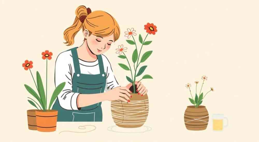 Как плести кашпо для цветов для начинающих