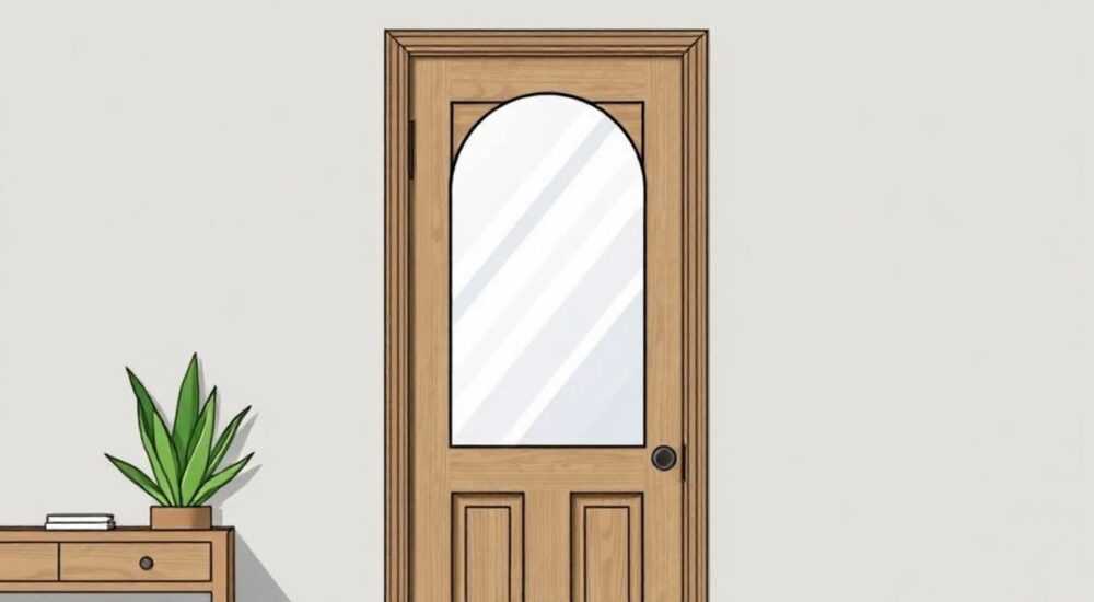 Как прикрепить зеркало к межкомнатной двери