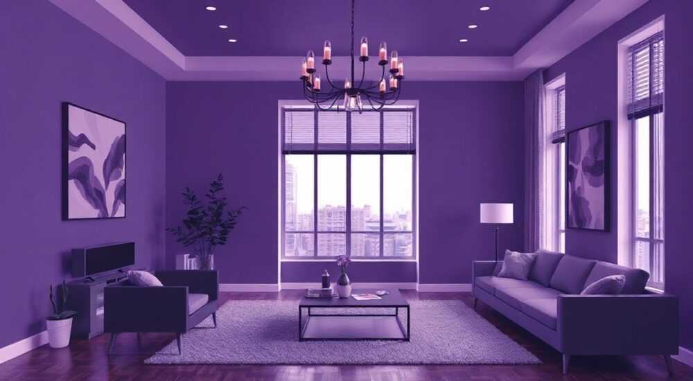 Какие цвета сочетаются с темно фиолетовым в интерьере