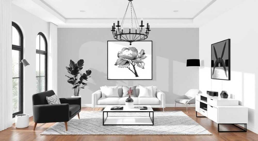 Какой цвет подходит к черному и белому в интерьере