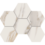 Мозаика RM01 Miramare White Hexagon неполированная 25x28