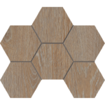 Мозаика KW01 Kraft Wood Rusty Beige Hexagon структурированная 25x28