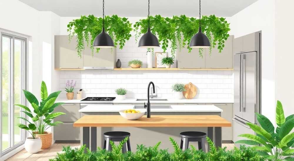 Искусственная зелень для декора кухни