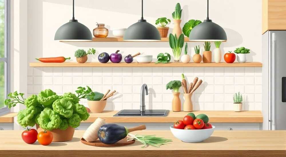 Искусственные овощи для декора дизайн кухни