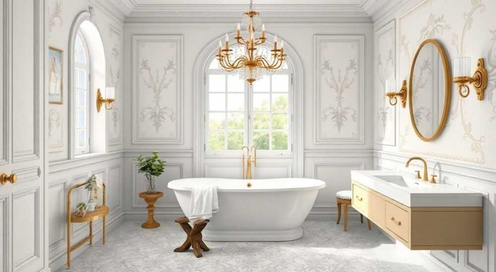 Дизайн интерьер ванной комнаты версаль