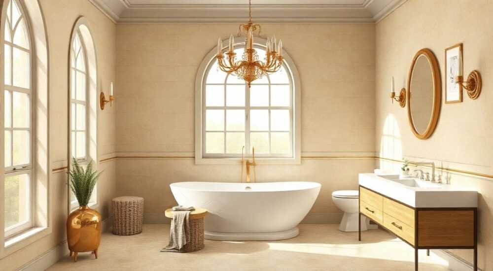 equipe tuscany gold в интерьере ванной комнаты