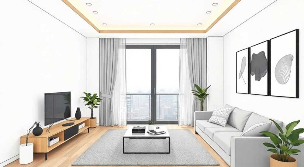 Интерьер однокомнатной квартиры 48 кв м фото в современном стиле