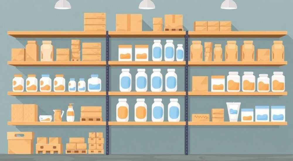 Как хранят сыпучие продукты на стеллажах