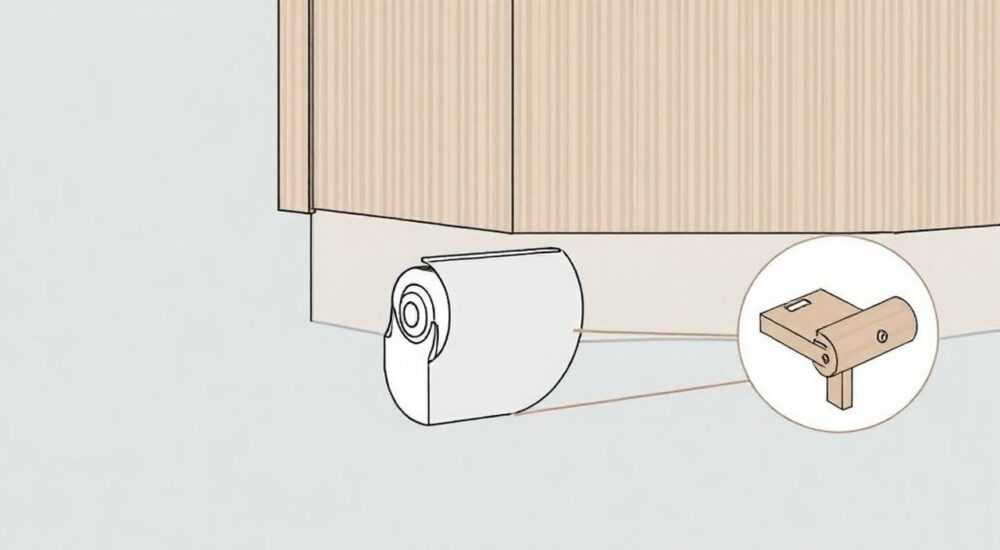 Как крепить нижний ролик шкафа купе