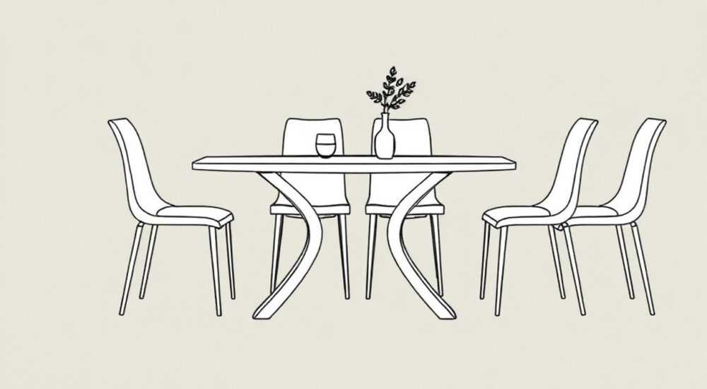 Как нарисовать обеденный стол со стульями