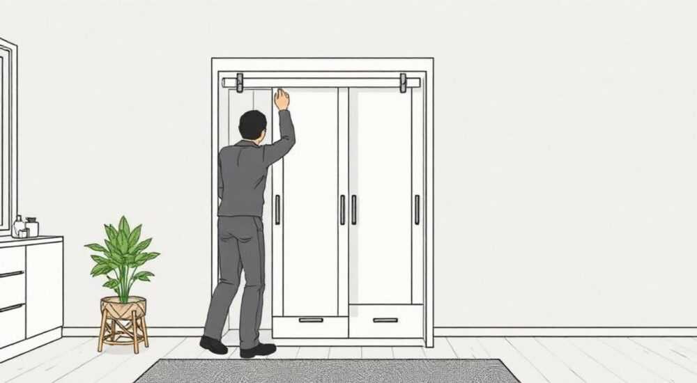 Как одеть дверь на шкаф купе ikea