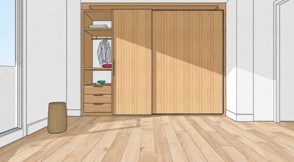 Как положить ламинат если стоит шкаф купе