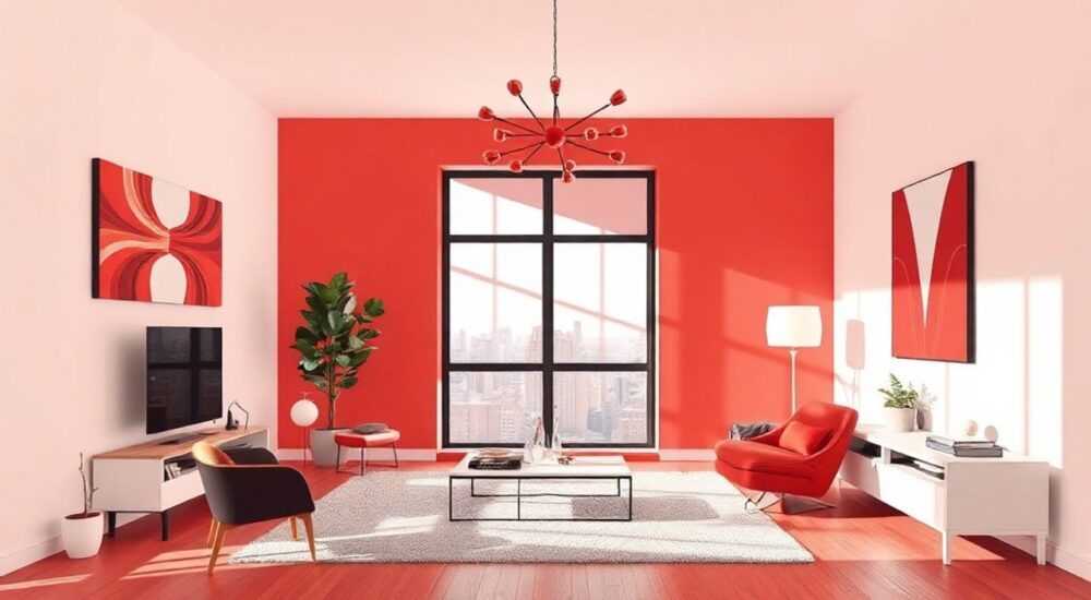 Как применить красный цвет в интерьере