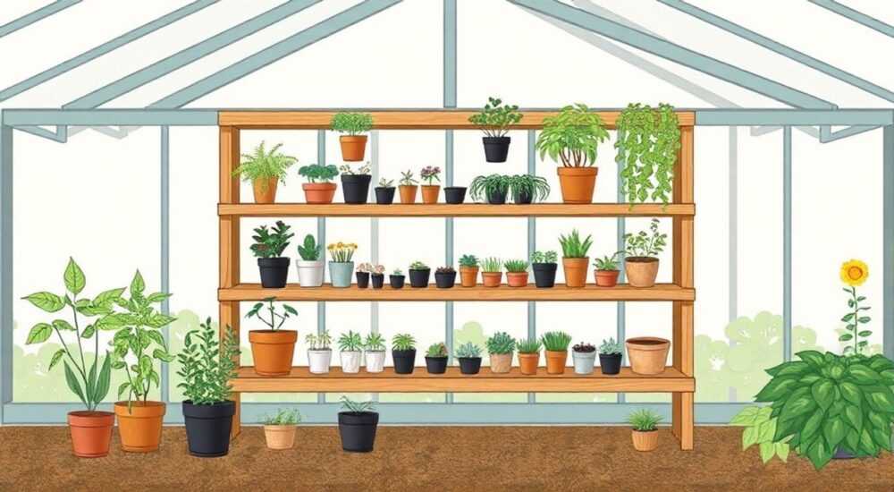 Как сделать стеллажи для теплицы