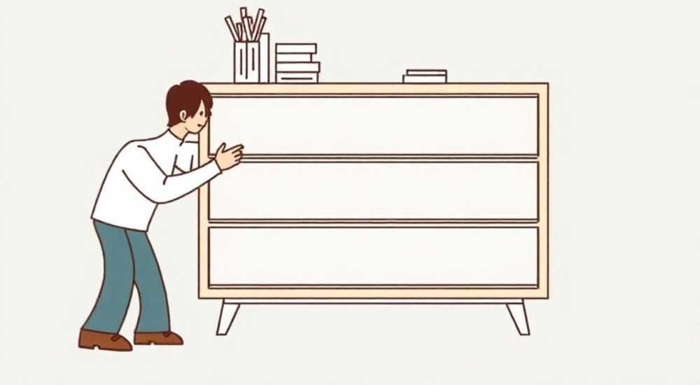 Как снять полки с комода выдвижные