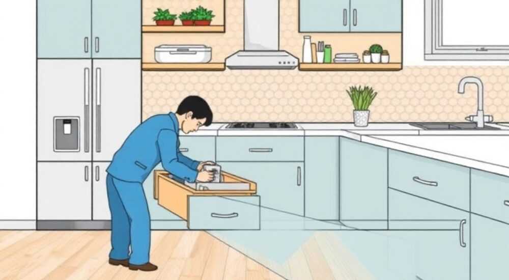 Как снять выдвижные ящики с кухонного гарнитура
