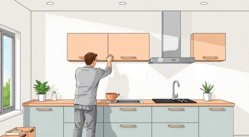 Как установить кухонный гарнитур на стену своими руками
