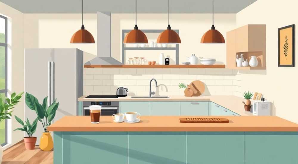 Какой цвет сочетается с кофейным в интерьере кухни