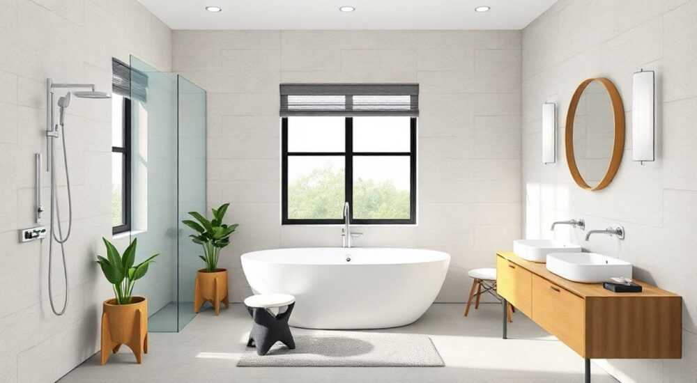 Модный дизайн интерьера ванной комнаты 2024