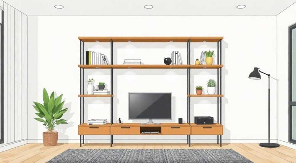 Стеллаж как перегородка для зонирования фото идеи