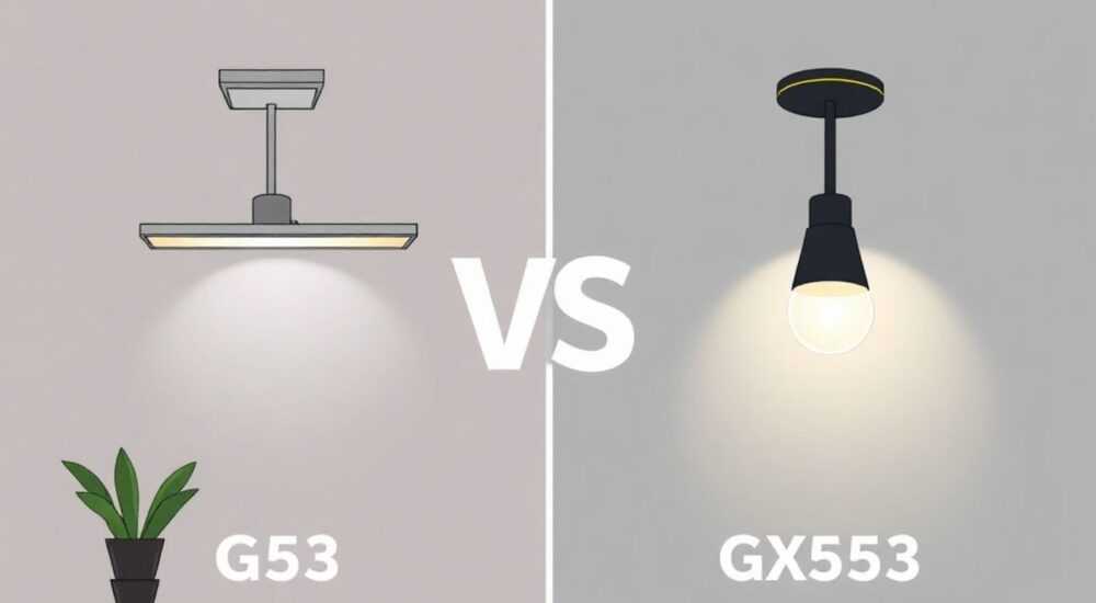 Чем отличаются светильники g53 от gx53