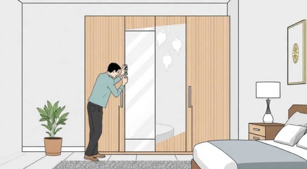 Как из двери шкафа купе убрать зеркало