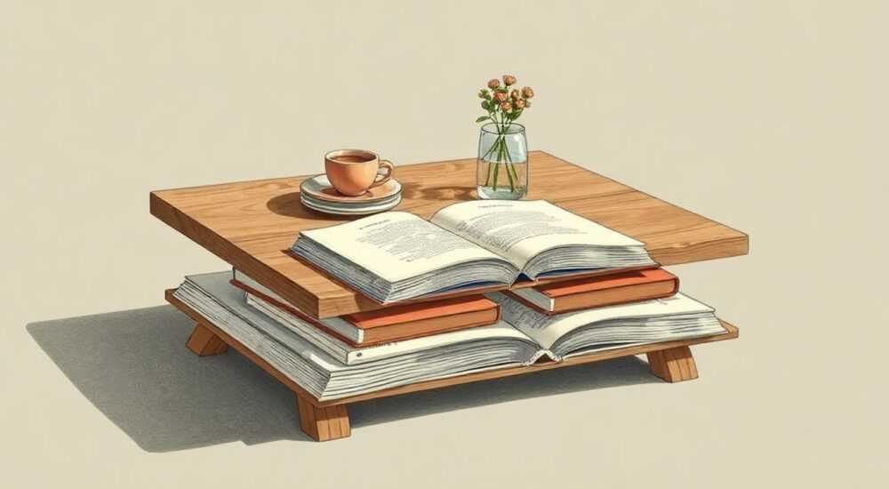 Как можно сделать из старых книг журнальный столик