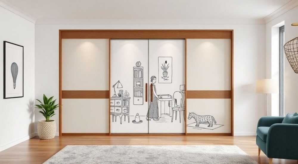 Как можно задекорировать дверь в шкаф купе