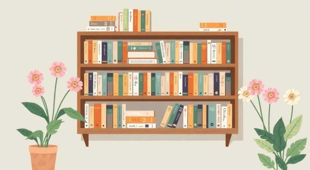 Как оформить стеллаж с книгами и цветами